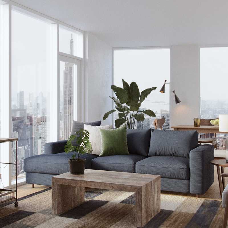 Contemporary, Modern, Midcentury Modern Living Room Design by Havenly Interior Designer Dan