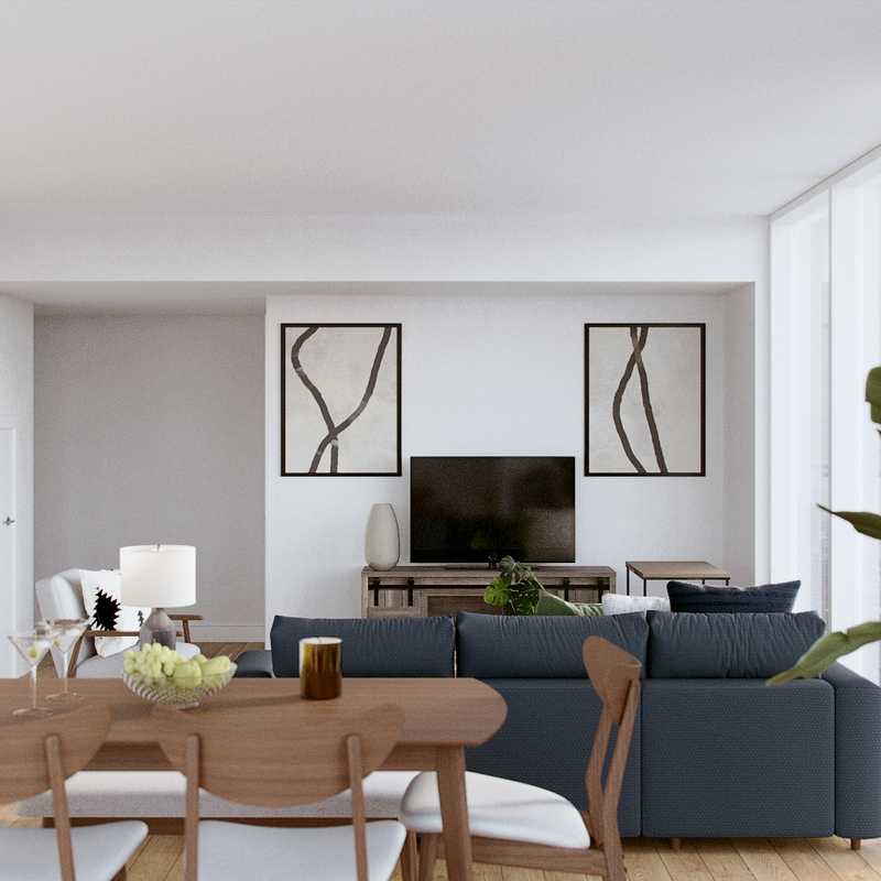 Contemporary, Modern, Midcentury Modern Living Room Design by Havenly Interior Designer Dan