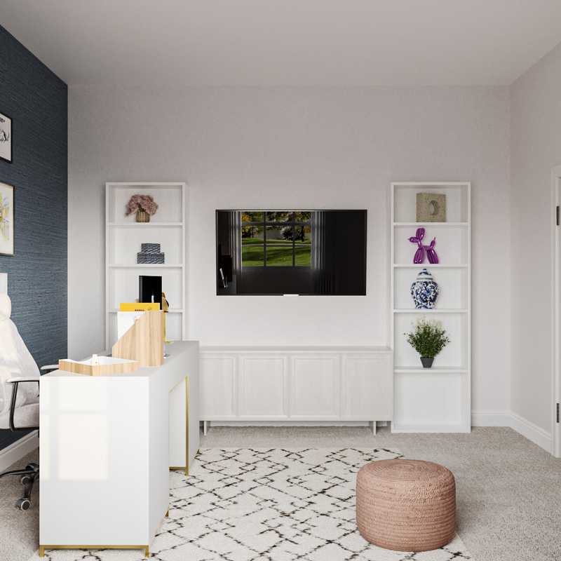 Contemporary, Modern, Glam, Vintage Office Design by Havenly Interior Designer Dalia