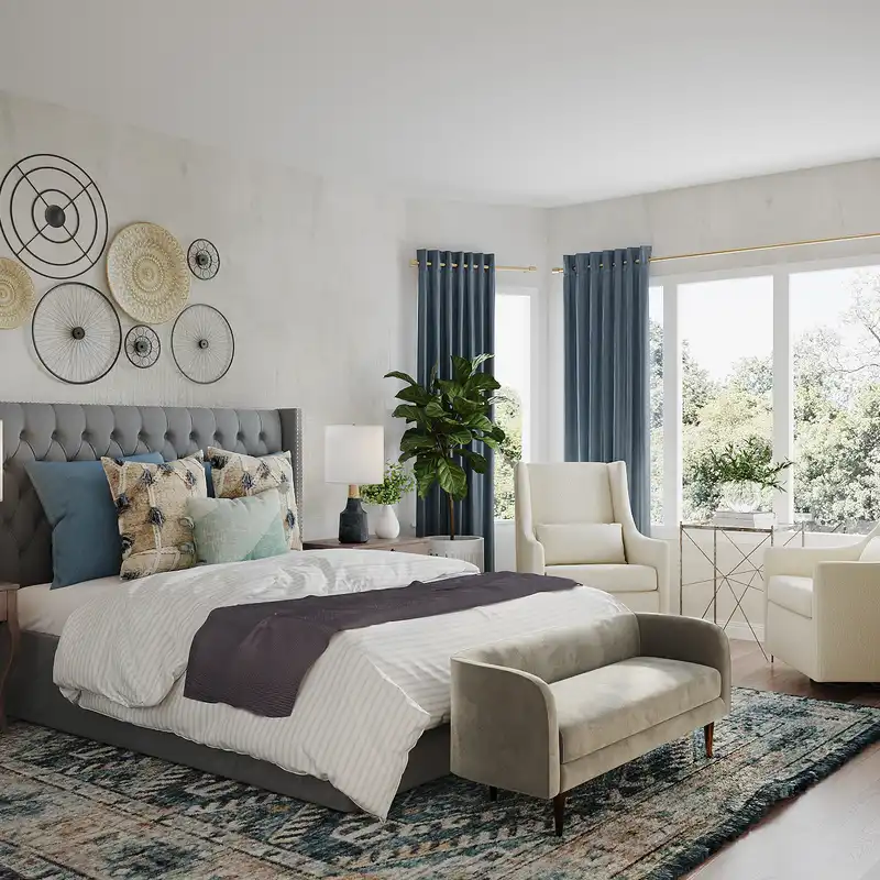 Classic, Bohemian Bedroom Design by Havenly Interior Designer Eleasud