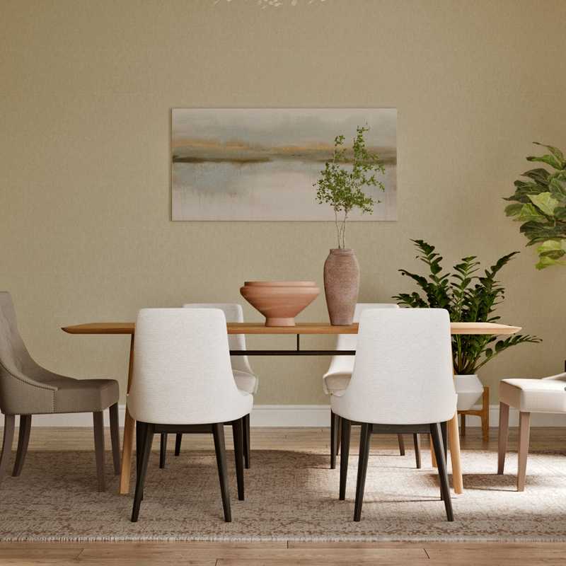 Bohemian, Midcentury Modern Dining Room Design by Havenly Interior Designer Eleasud