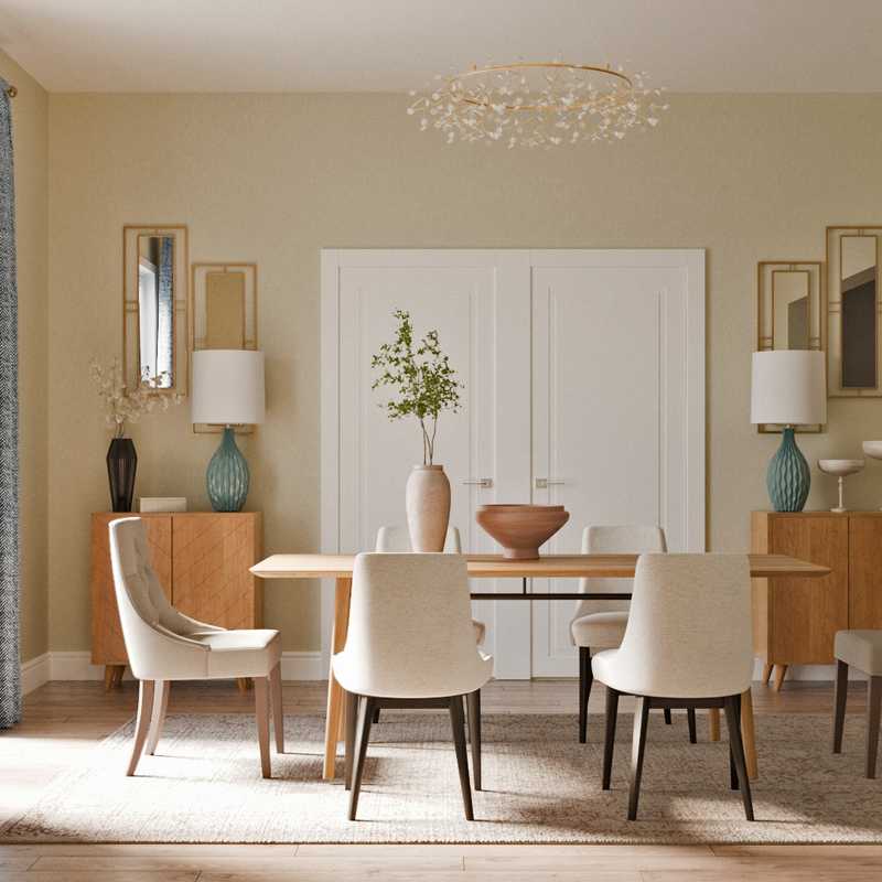 Bohemian, Midcentury Modern Dining Room Design by Havenly Interior Designer Eleasud