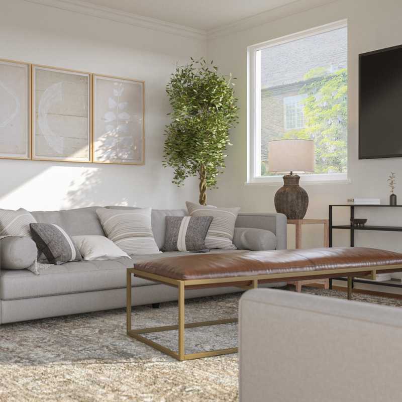 Eclectic, Bohemian, Farmhouse Living Room Design by Havenly Interior Designer Leigh