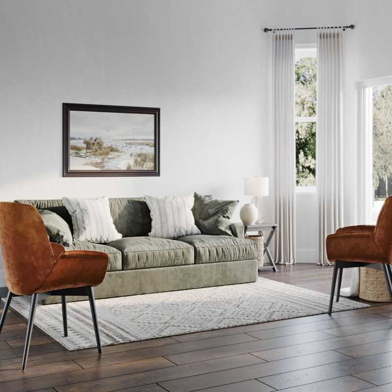 Modern, Bohemian, Coastal, Farmhouse, Rustic Living Room Design by Havenly Interior Designer McKenna