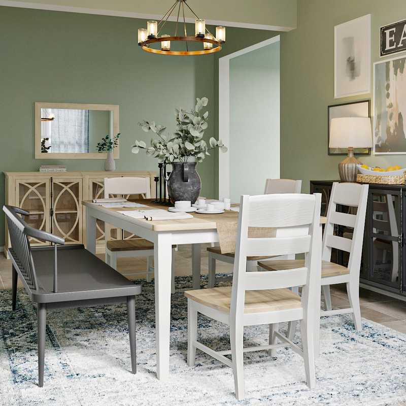 Eclectic, Bohemian, Industrial, Farmhouse, Rustic Dining Room Design by Havenly Interior Designer Holly
