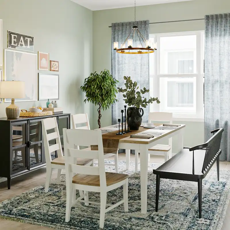 Eclectic, Bohemian, Industrial, Farmhouse, Rustic Dining Room Design by Havenly Interior Designer Holly