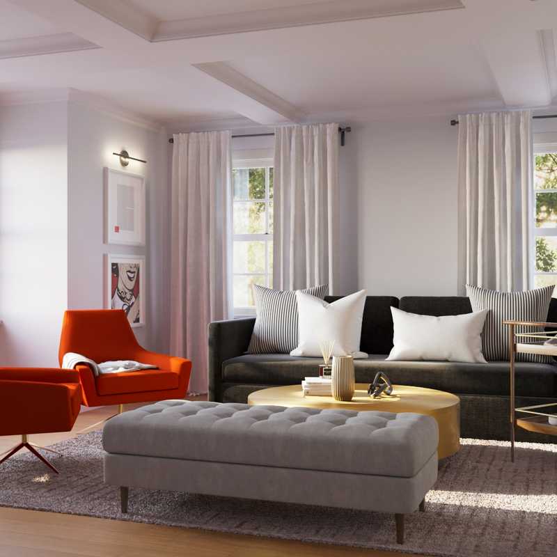 Contemporary, Modern, Midcentury Modern, Scandinavian Living Room Design by Havenly Interior Designer Maria