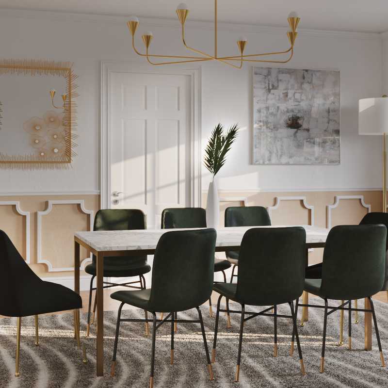 Contemporary, Modern, Coastal, Glam, Midcentury Modern, Minimal Dining Room Design by Havenly Interior Designer Camila