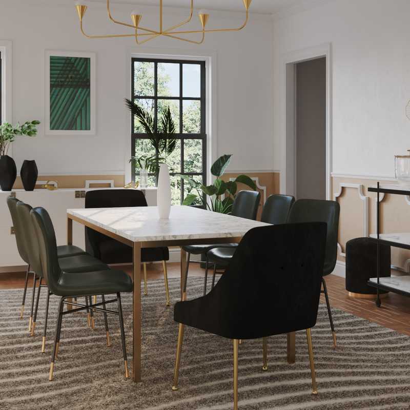 Contemporary, Modern, Coastal, Glam, Midcentury Modern, Minimal Dining Room Design by Havenly Interior Designer Camila