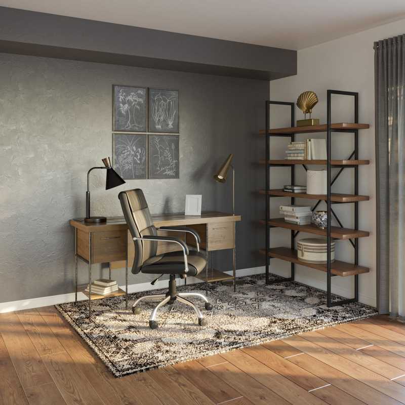 Modern, Industrial, Midcentury Modern Office Design by Havenly Interior Designer McKenna