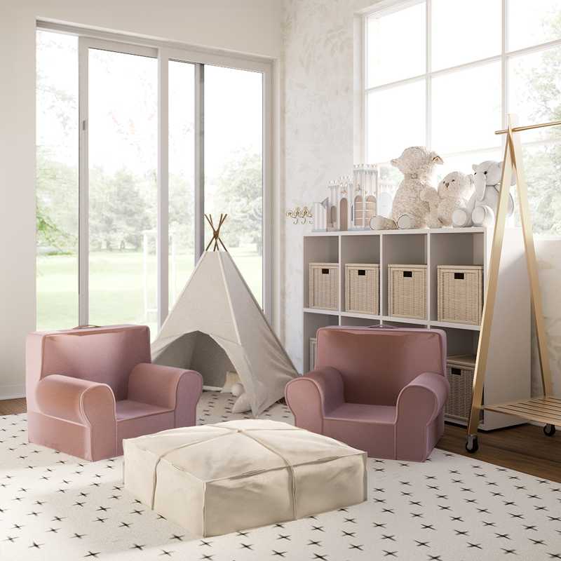 Classic, Bohemian Playroom Design by Havenly Interior Designer Alexandra