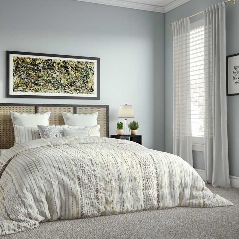 Bohemian, Midcentury Modern Bedroom Design by Havenly Interior Designer Lorine