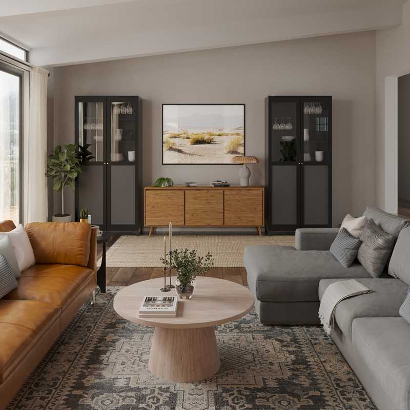 Contemporary, Modern, Bohemian, Midcentury Modern Living Room Design by Havenly Interior Designer Cami