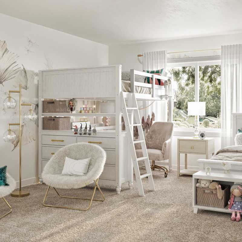 Contemporary, Modern, Bohemian, Coastal, Glam Bedroom Design by Havenly Interior Designer Alexandra