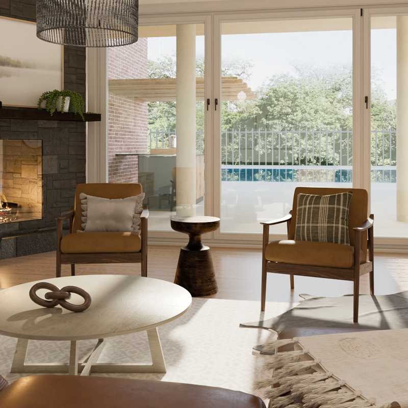 Bohemian, Industrial, Farmhouse, Transitional Living Room Design by Havenly Interior Designer Michelle