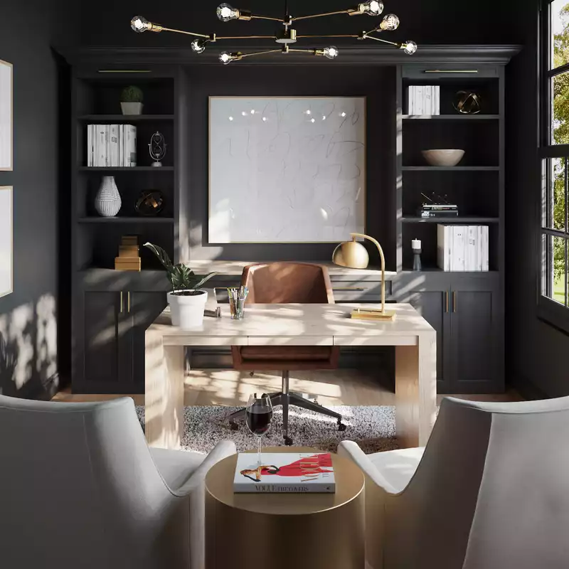 Modern, Industrial, Farmhouse Office Design by Havenly Interior Designer Legacy