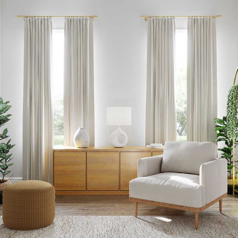 Bohemian, Midcentury Modern, Minimal Living Room Design by Havenly Interior Designer Milena