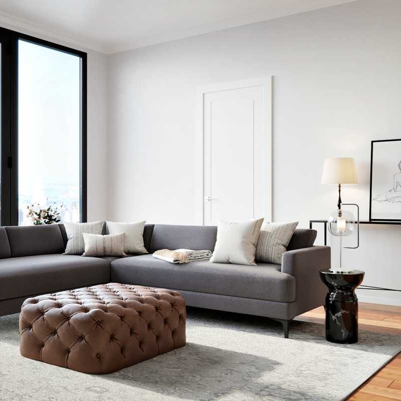 Eclectic, Bohemian, Midcentury Modern Living Room Design by Havenly Interior Designer Jordi