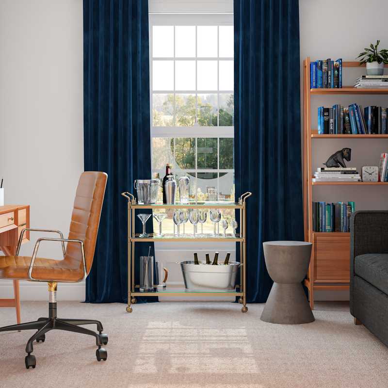 Modern, Midcentury Modern Reading Room Design by Havenly Interior Designer Jazmin