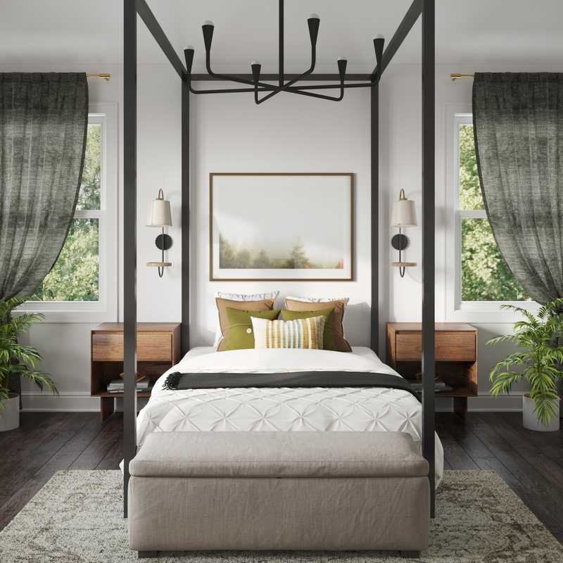 Modern, Bohemian, Coastal, Global Bedroom Design by Havenly Interior Designer Candela