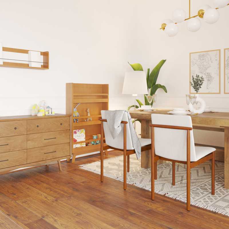 Bohemian, Midcentury Modern Dining Room Design by Havenly Interior Designer Milena