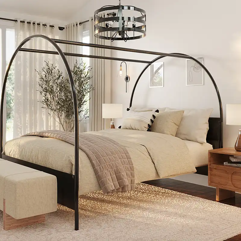 Contemporary, Modern, Bohemian, Midcentury Modern Bedroom Design by Havenly Interior Designer Juliana
