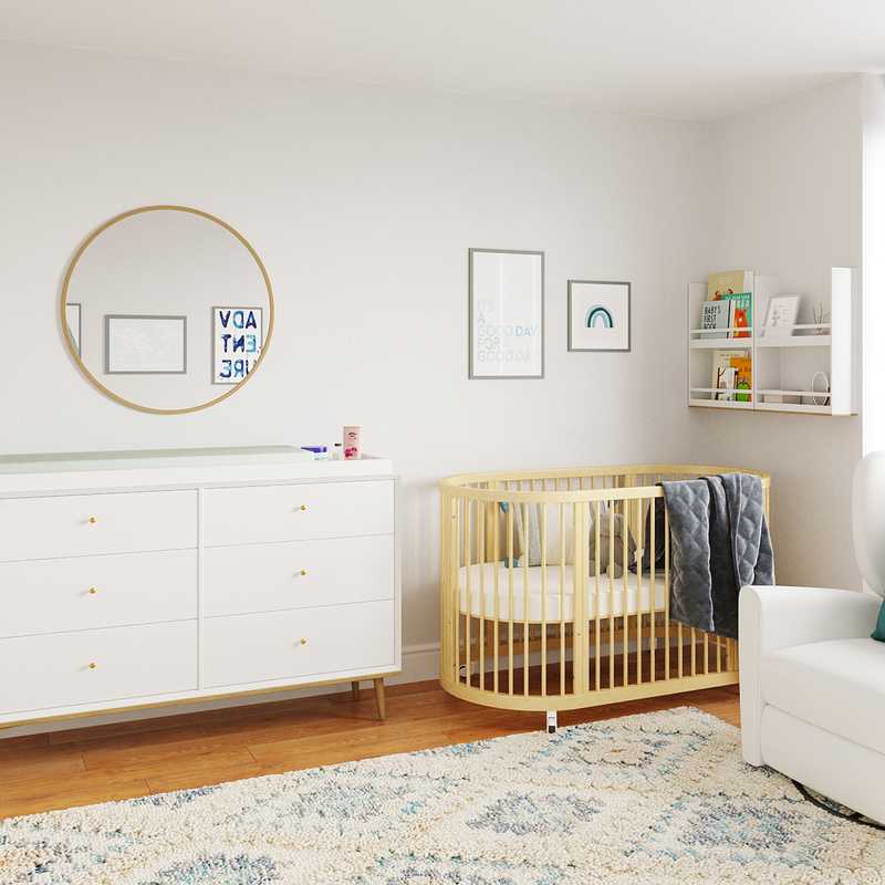 Eclectic, Bohemian, Midcentury Modern Nursery Design by Havenly Interior Designer Jimena