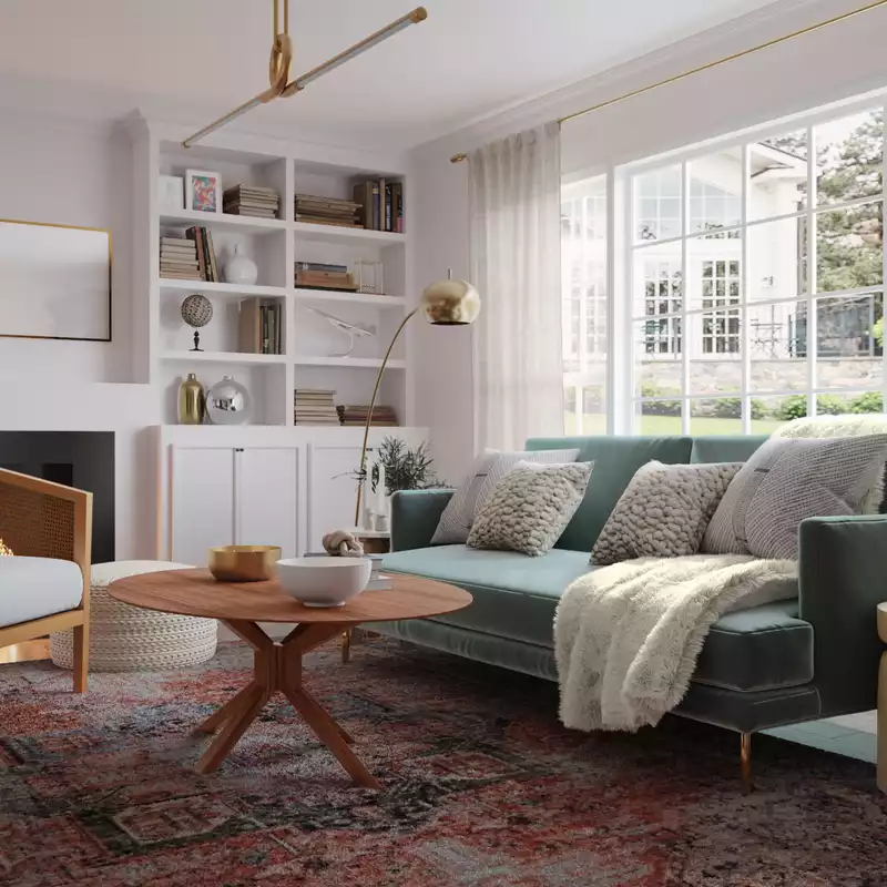 Classic, Glam, Vintage Living Room Design by Havenly Interior Designer Milena
