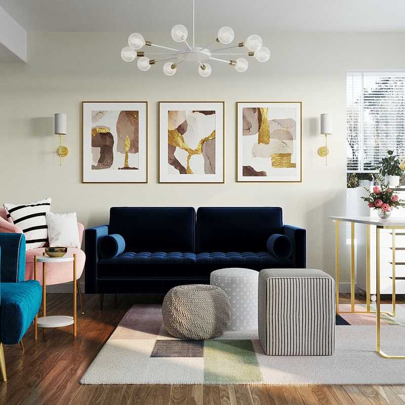 Bohemian, Midcentury Modern Office Design by Havenly Interior Designer Cinthya