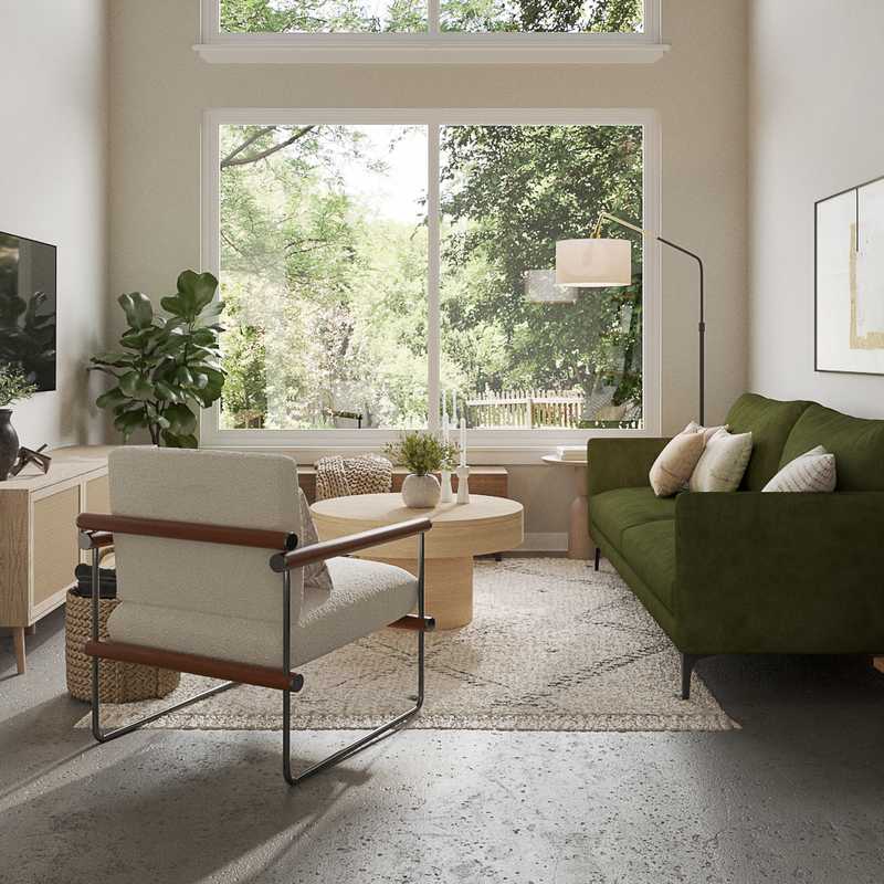 Bohemian, Glam, Global, Minimal, Scandinavian Living Room Design by Havenly Interior Designer Romina