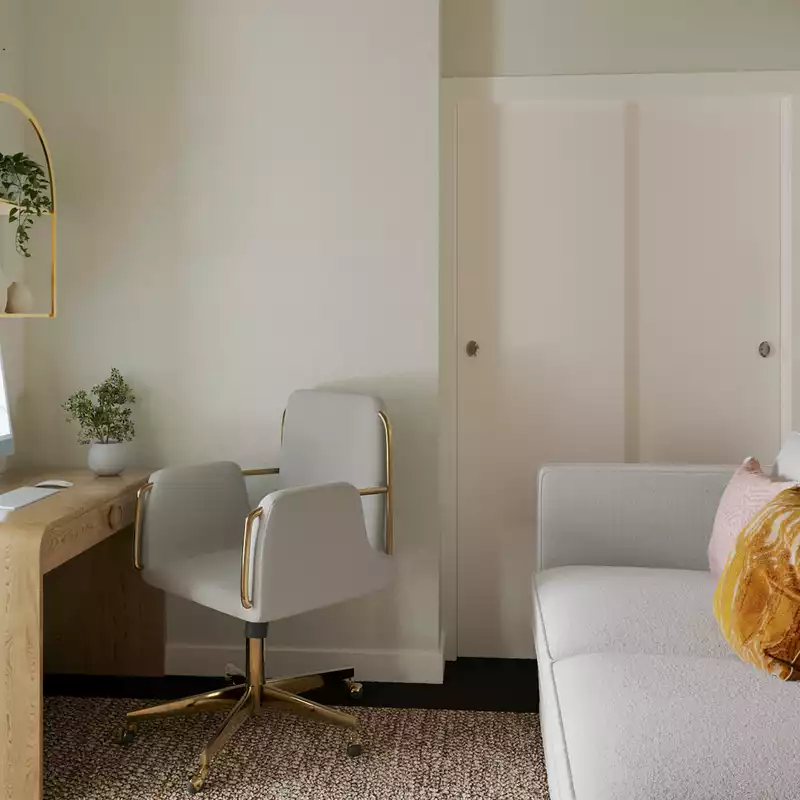 Eclectic, Glam Office Design by Havenly Interior Designer Sarah