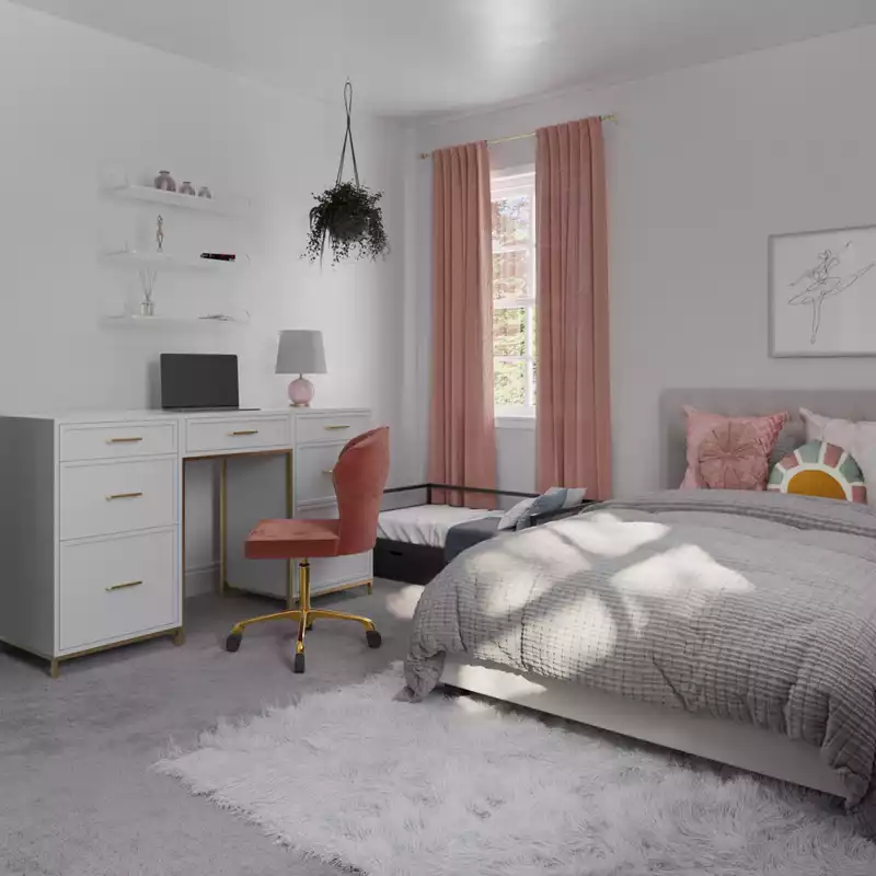 Classic, Glam, Minimal, Preppy Bedroom Design by Havenly Interior Designer Isadora