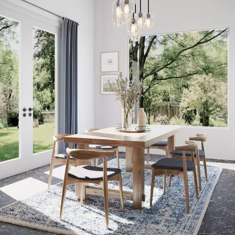 Coastal, Midcentury Modern Dining Room Design by Havenly Interior Designer Emily