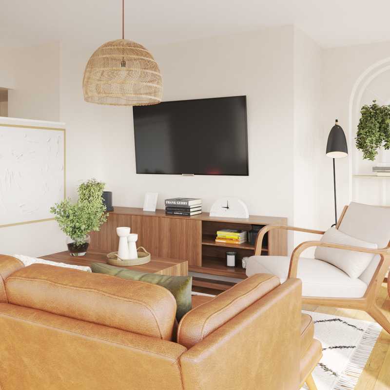 Bohemian, Midcentury Modern Living Room Design by Havenly Interior Designer Milena