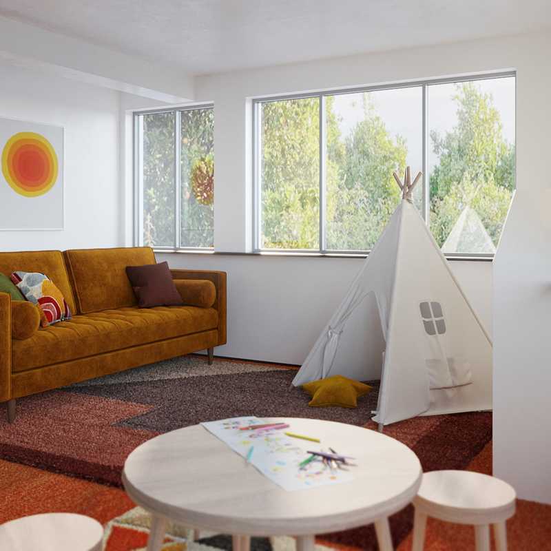 Eclectic, Midcentury Modern Playroom Design by Havenly Interior Designer Priscila