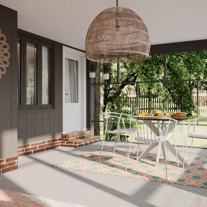 Midcentury Modern, Preppy Outdoor Space Design by Havenly Interior Designer Rachel