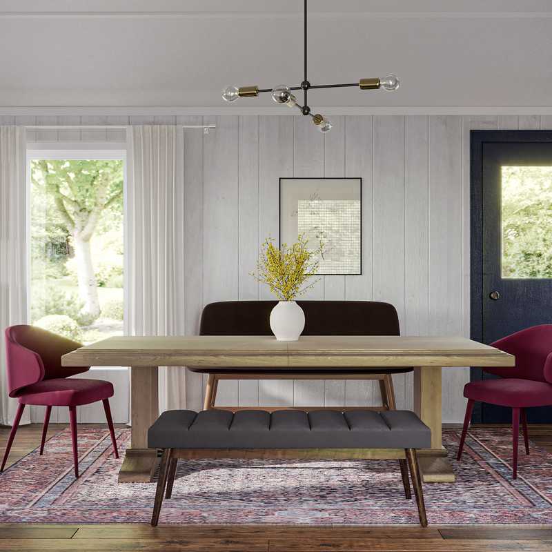 Eclectic, Midcentury Modern Dining Room Design by Havenly Interior Designer Marley
