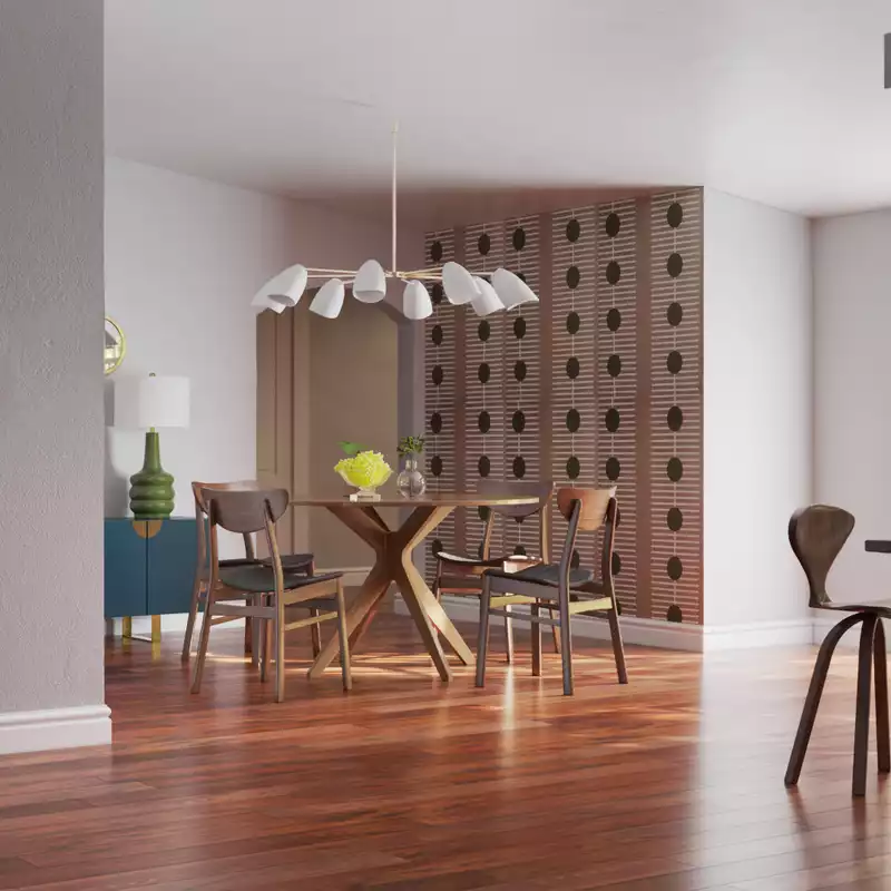 Modern, Eclectic, Glam, Midcentury Modern Dining Room Design by Havenly Interior Designer Alexandra