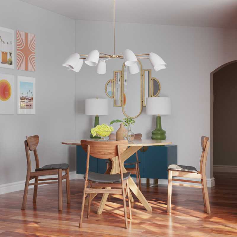 Modern, Eclectic, Glam, Midcentury Modern Dining Room Design by Havenly Interior Designer Alexandra