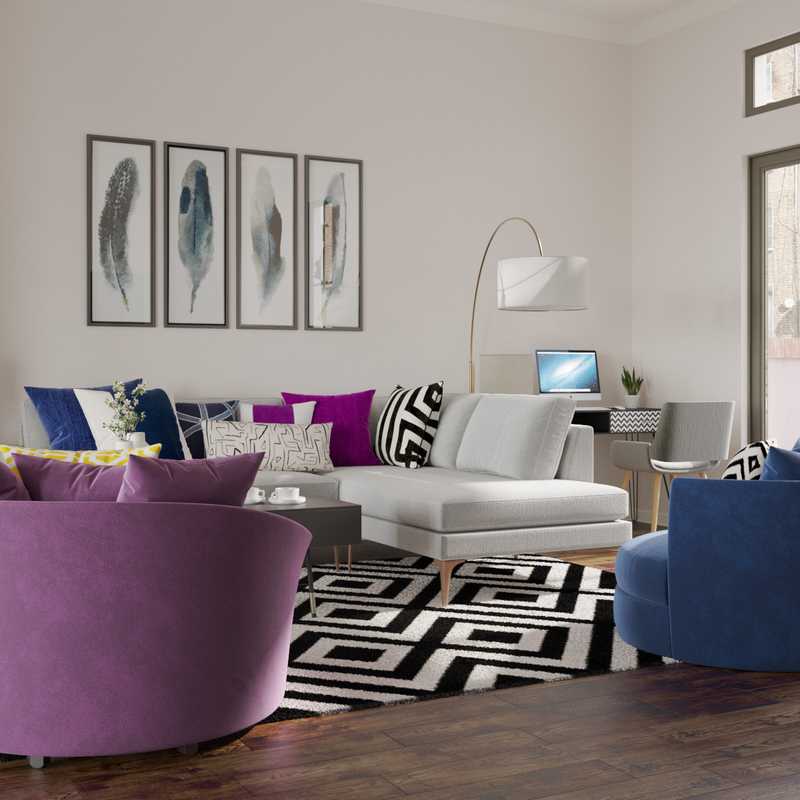Eclectic, Glam Living Room Design by Havenly Interior Designer Juliana