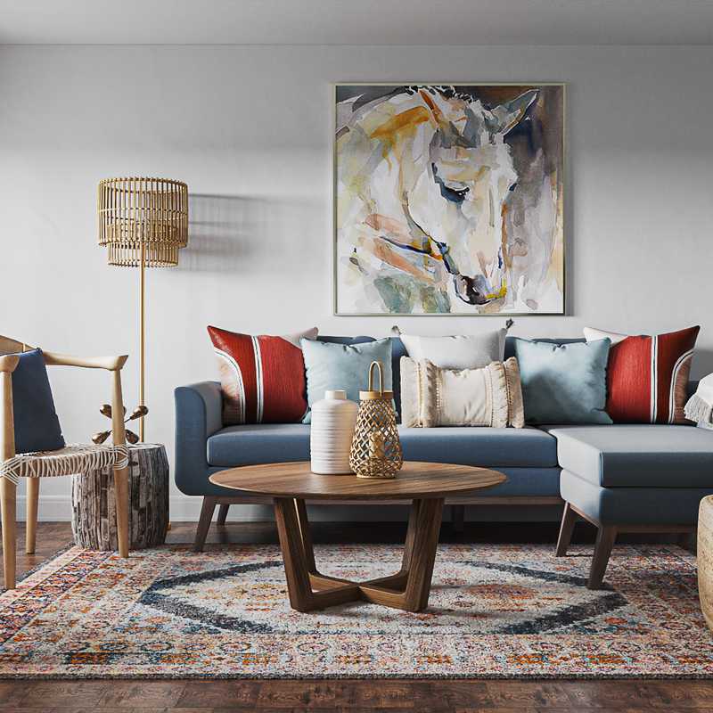 Eclectic, Bohemian, Glam, Midcentury Modern Entryway Design by Havenly Interior Designer Paola