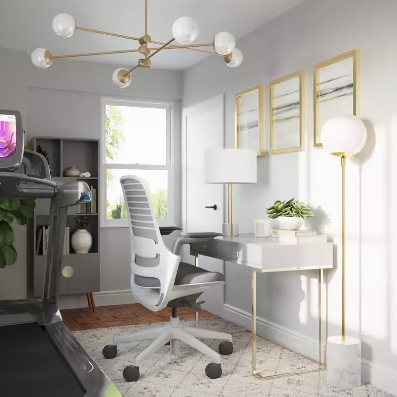 Modern, Glam Office Design by Havenly Interior Designer Ivanna
