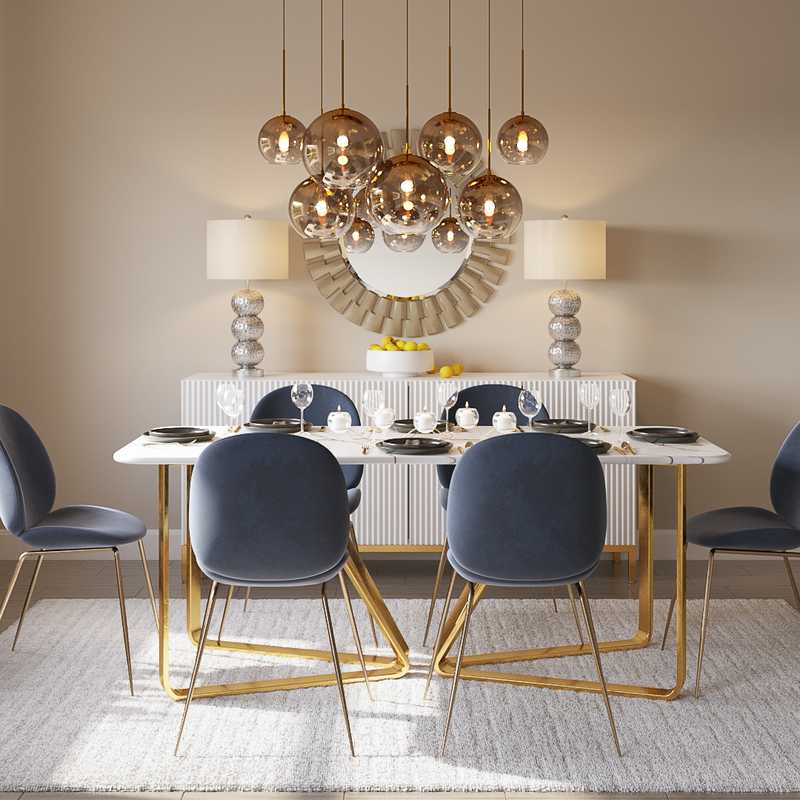 Modern, Glam, Traditional Dining Room Design by Havenly Interior Designer Manasi