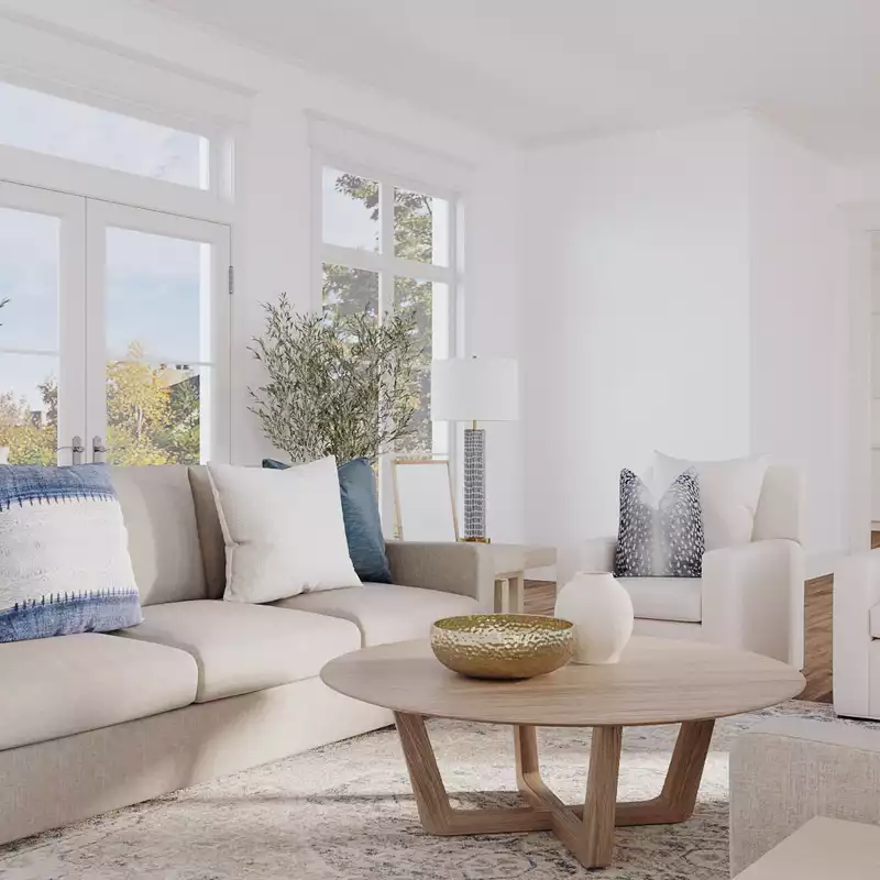 Classic, Coastal, Glam, Minimal, Classic Contemporary Living Room Design by Havenly Interior Designer Dan