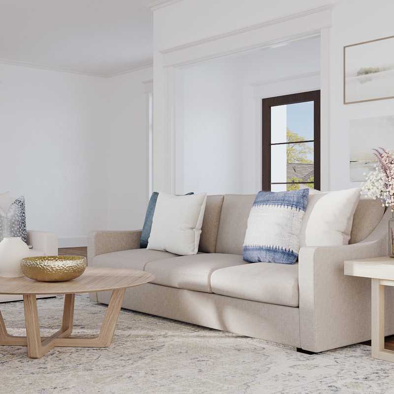 Classic, Coastal, Glam, Minimal, Classic Contemporary Living Room Design by Havenly Interior Designer Dan