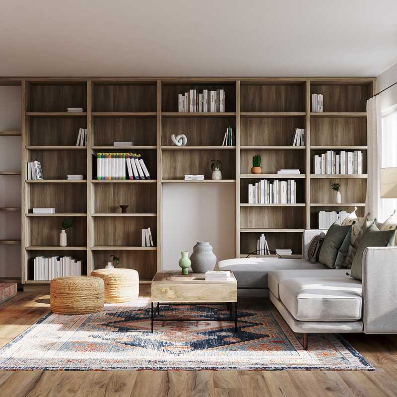 Bohemian, Midcentury Modern Living Room Design by Havenly Interior Designer Ivanna