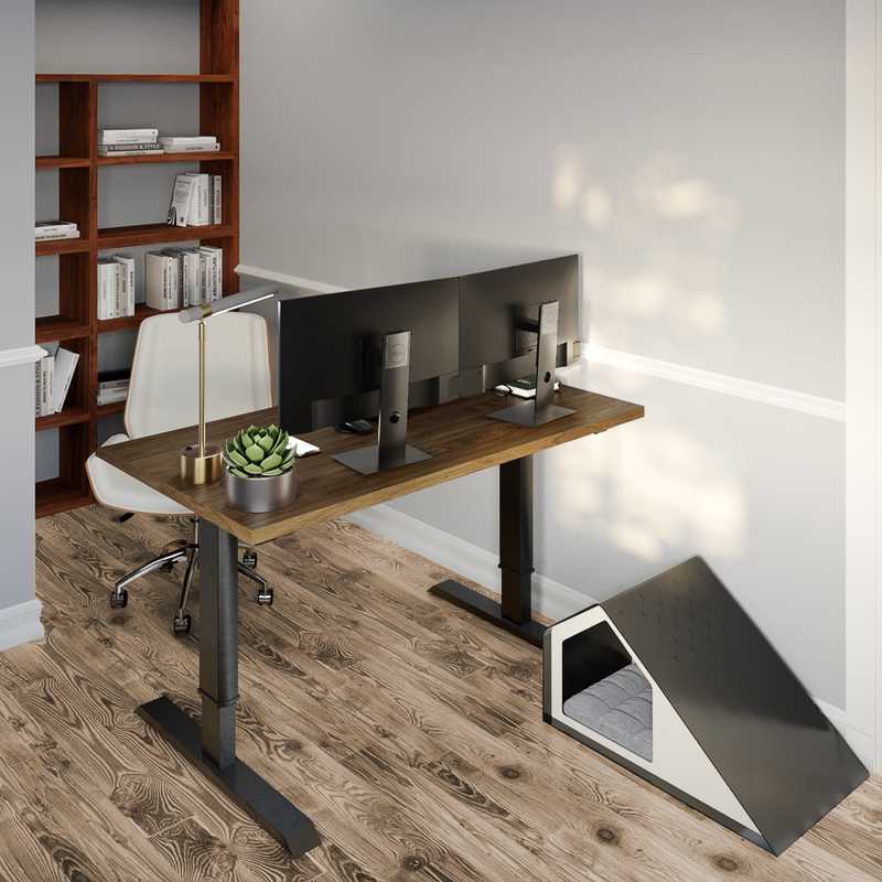 Modern, Midcentury Modern Office Design by Havenly Interior Designer Clara