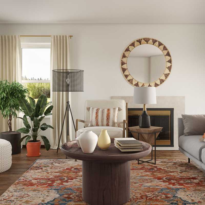 Classic, Bohemian, Midcentury Modern, Minimal Living Room Design by Havenly Interior Designer Paola