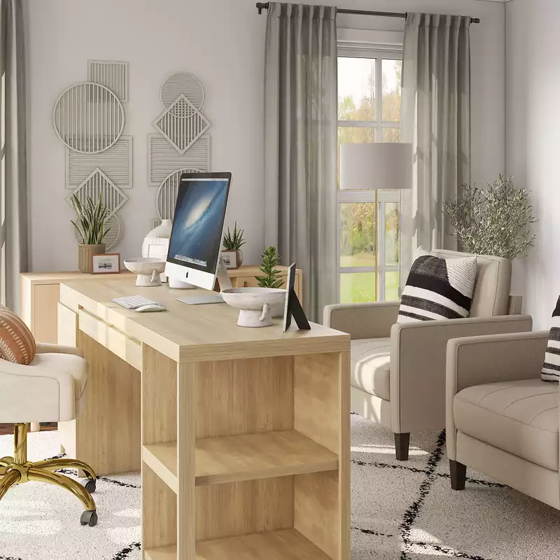 Midcentury Modern, Scandinavian Office Design by Havenly Interior Designer Christa