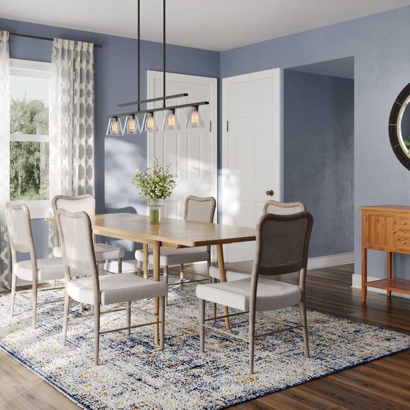 Farmhouse, Midcentury Modern Dining Room Design by Havenly Interior Designer Kitty